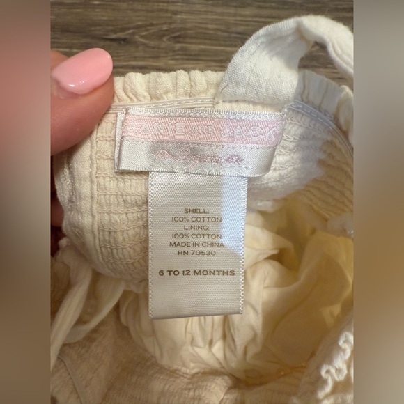 Janie & Jack Layette Baby Girl Ivory Romper Size 6-12 Months - Picture 4 of 6